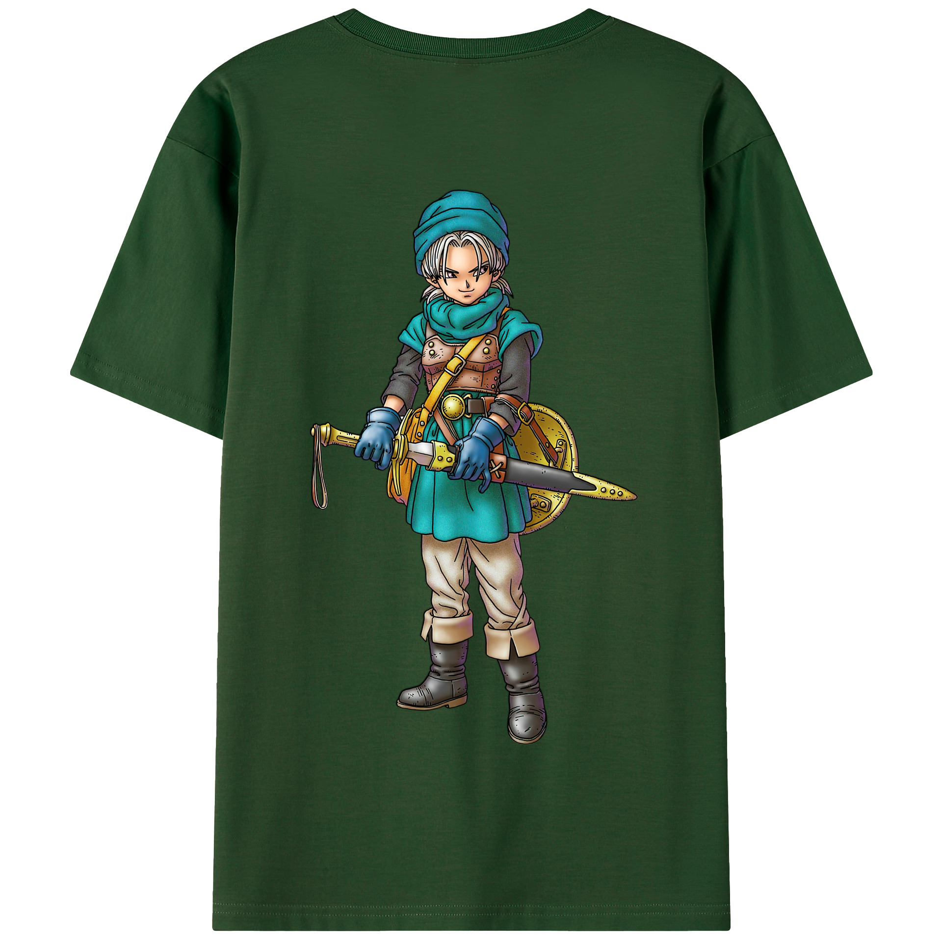 （画像用） ドラゴンクエスト Doragon Kuesuto Dragon Quest 綿100％半袖Tシャツ（背面プリント）